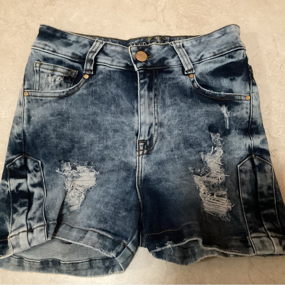 Whashed Out Blue Denim Shorts Size 3